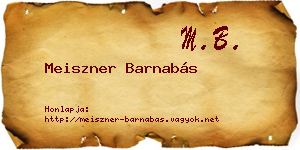 Meiszner Barnabás névjegykártya